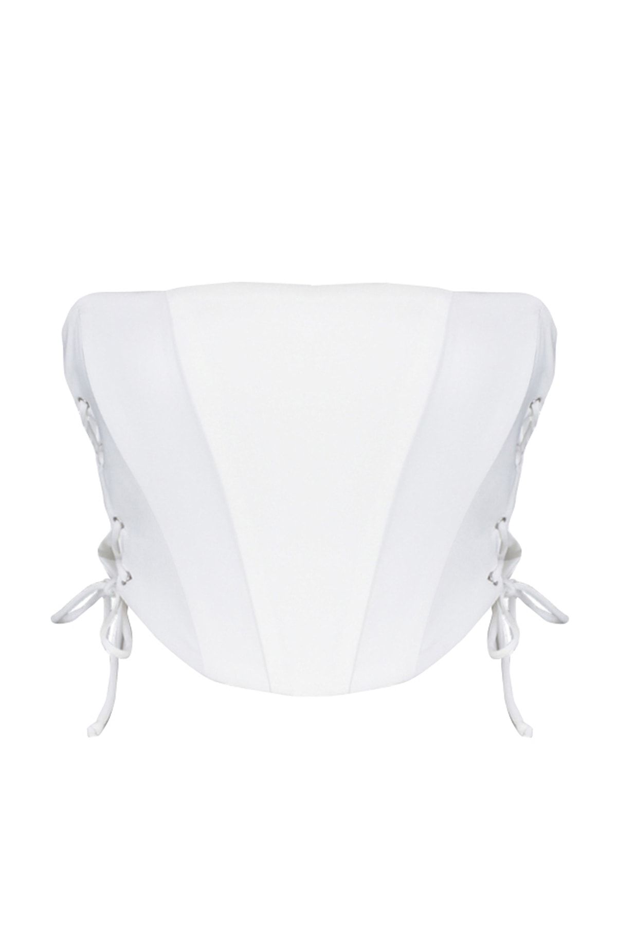 Trendyol Collection-Ecru gewebtes Bustier mit Bügel und Bindeband, TPRSS22BS0026 7