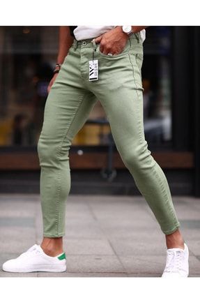 Yeşil Likralı Kot Pantalon Bilek Boy Skinny Fit massimote1115-1yeşil