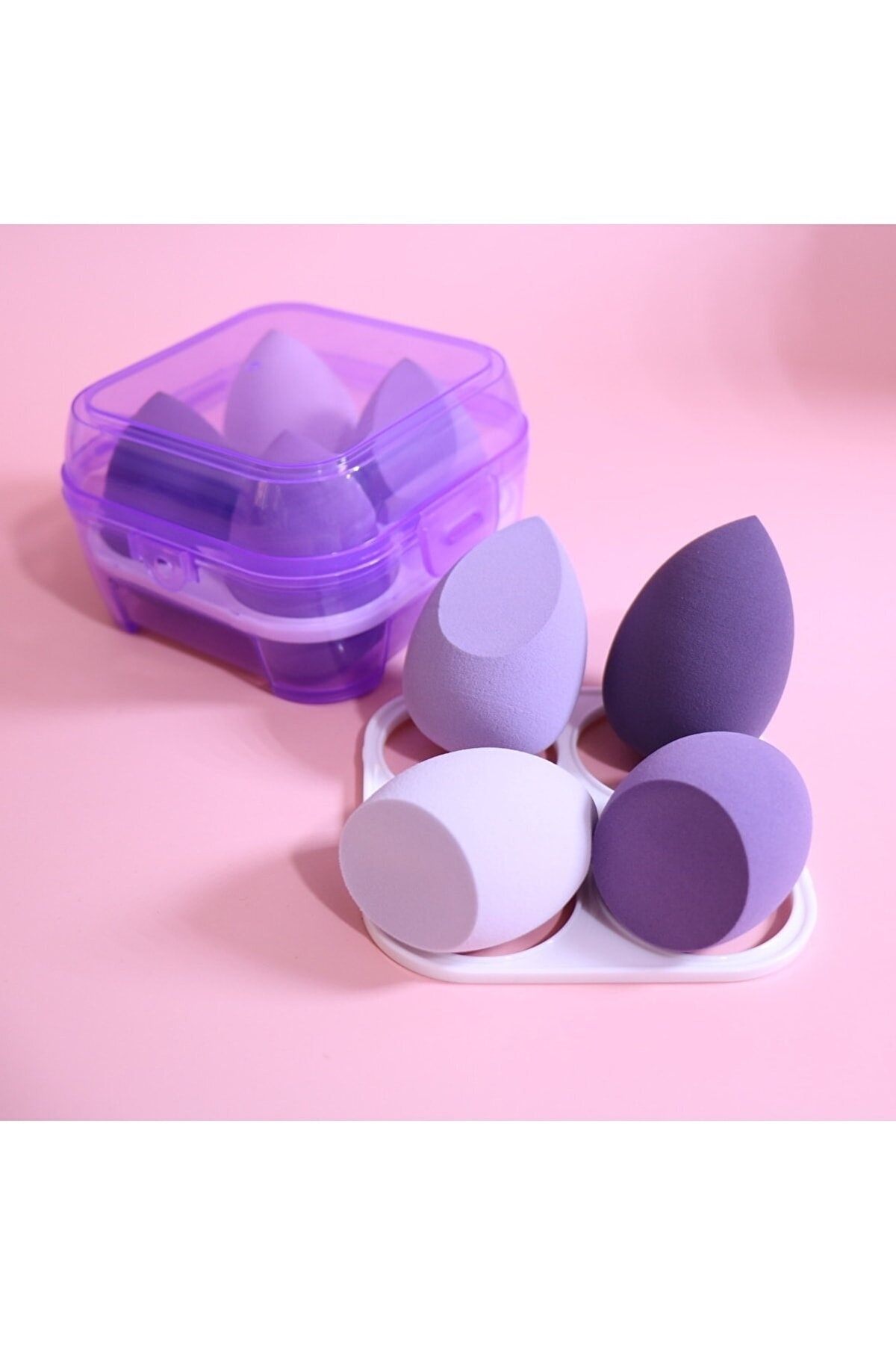 NİYENABEAUTY - 4lü Kutulu Armut Sünger Seti Mor Renk
