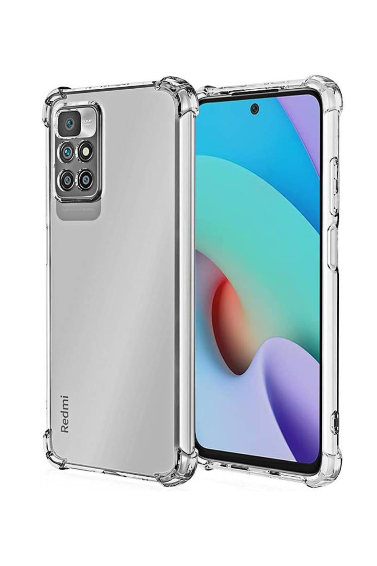 Xiaomi Redmi 10 2022 ile Uyumlu Kapak Kamera Korumalı Antişok Airbag Köşe Korumalı Silikon Şeffaf Kılıf
