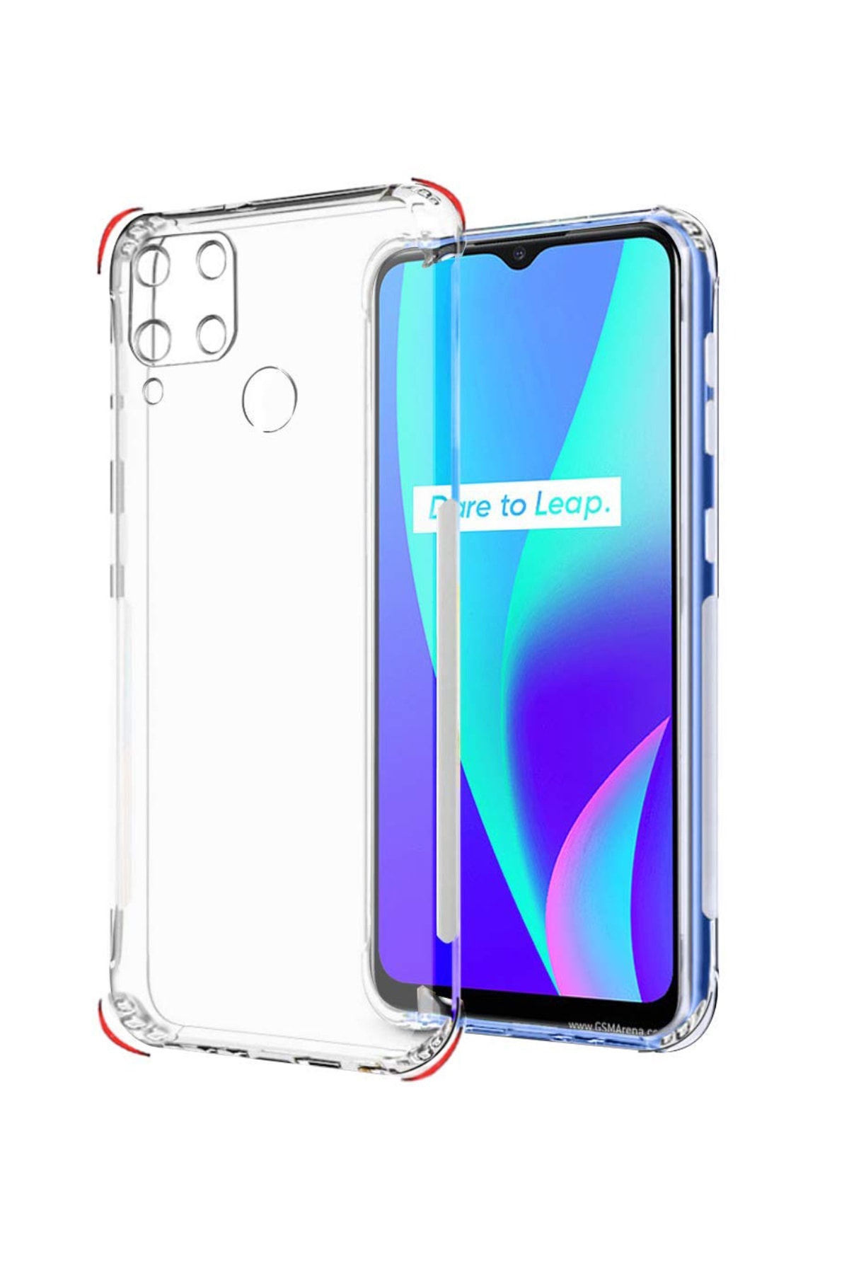 Realme C12 ile Uyumlu Kapak Kamera Korumalı Antişok Airbag Köşe Korumalı Silikon Şeffaf Kılıf