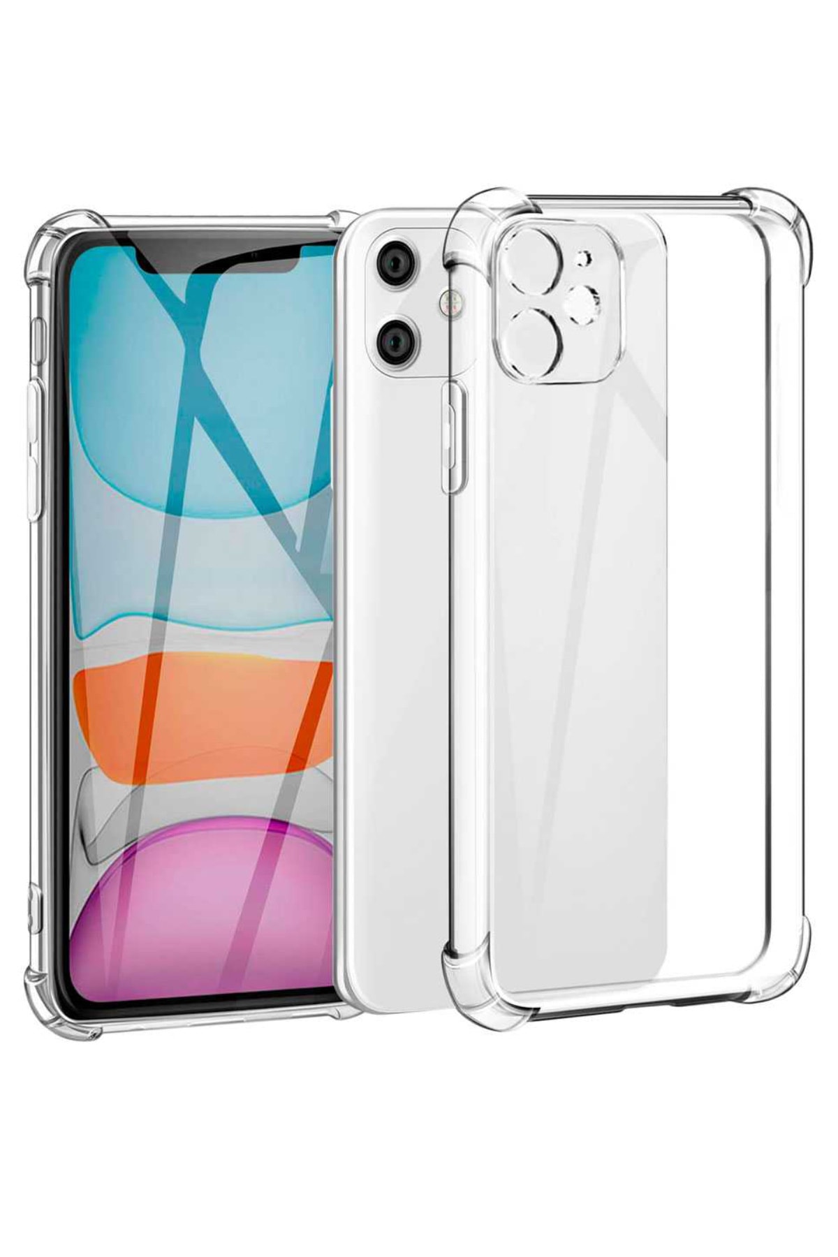 Apple iPhone 11 ile Uyumlu Kapak Kamera Korumalı Antişok Airbag Köşe Korumalı Silikon Şeffaf Kılıf