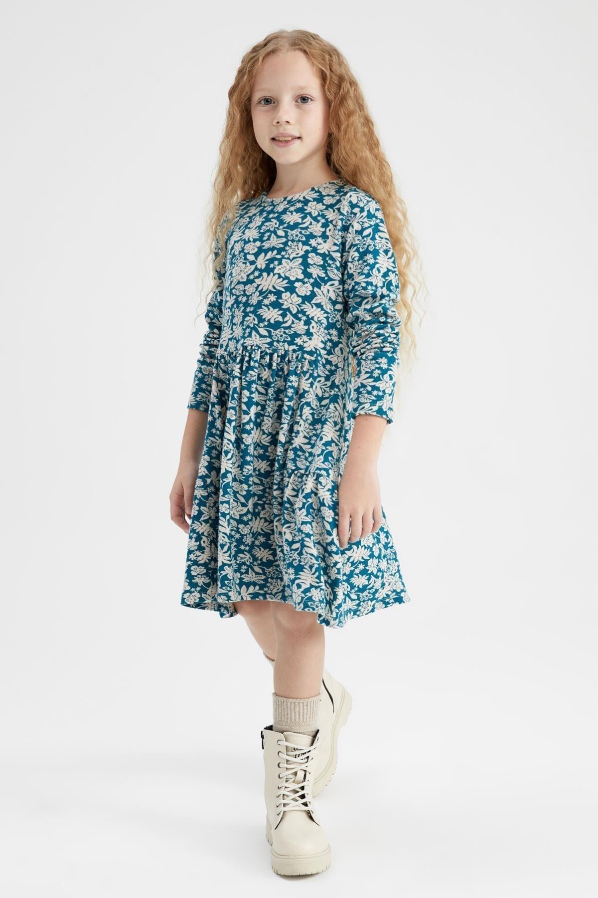 لباس مجلسی دخترانه سبز دفکتوDefacto | Z4086A622WN اورجینال - تصویر 2