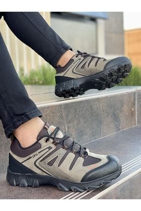 Soğuğa Dayanıklı Kışlık Trekking Ayakkabı Sneaker Kısa Bot Siyah Vizon SYL-Akda-SneakerBot