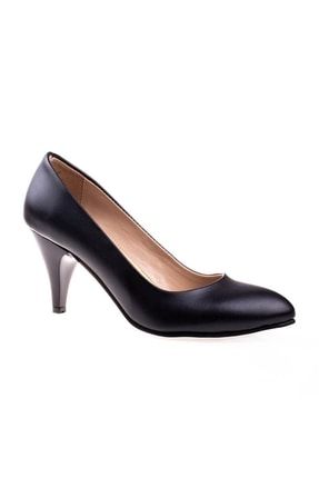 Kadın Suni Deri 7cm Siyah Klasik Ayakkabı TX65B2C1292379