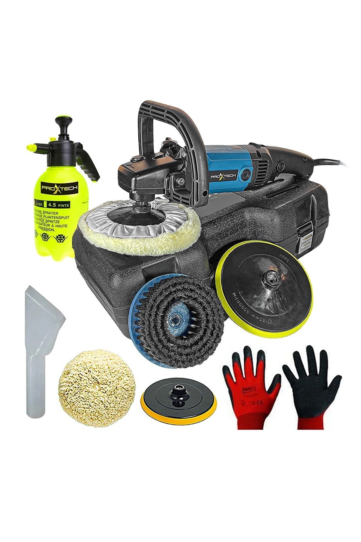 Prox Profesyonel Devir Ayarlı Koltuk Yıkama Makinası Ve Koltuk Fırçalama Makinası Ve Polisaj Full Sett