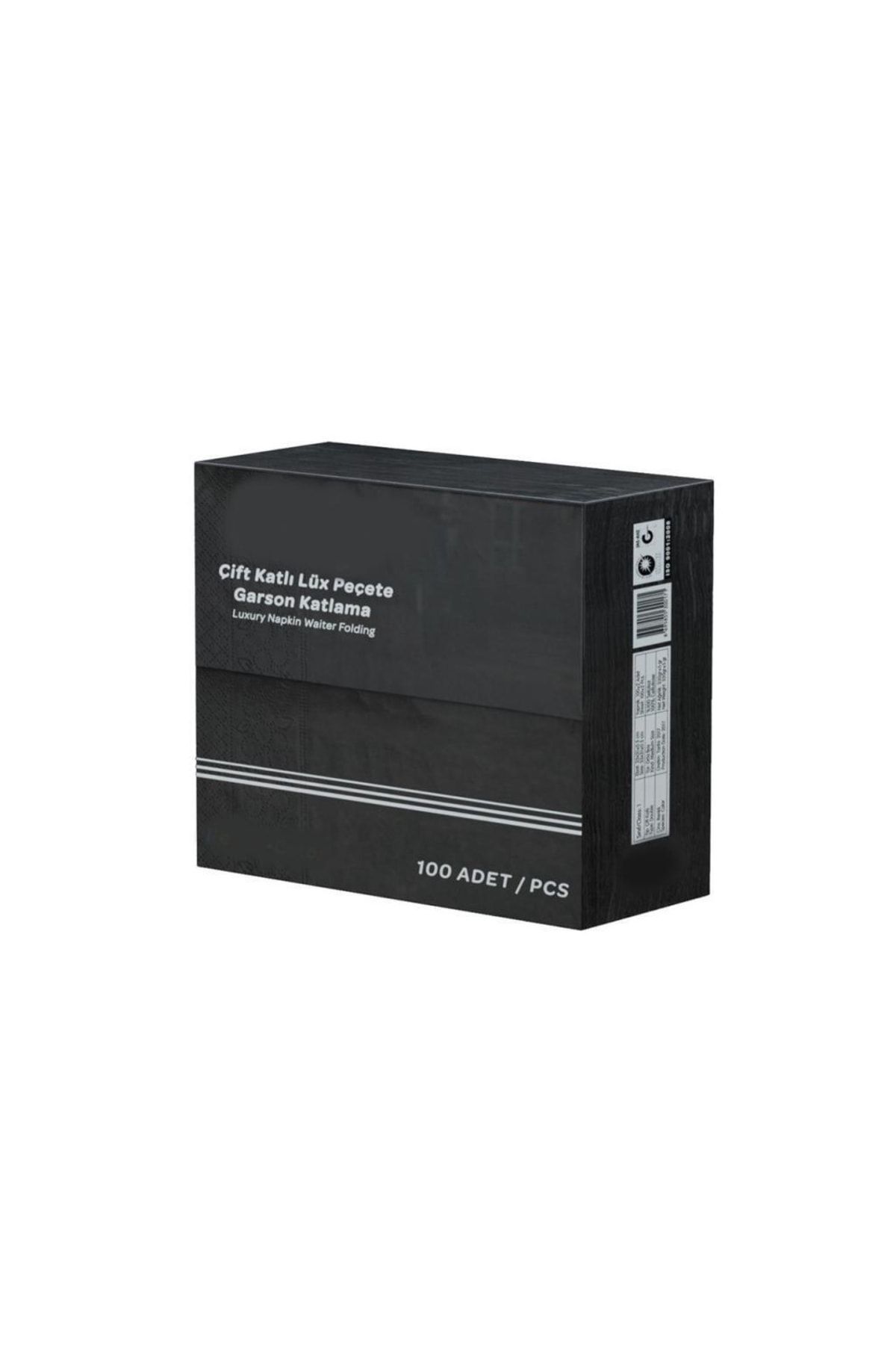 Omnipazar-فقط 33x33 سم 1/8 منديل تقديم بطبقات النادل 100 قطعة أسود 2