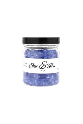 Glass & Gloss Epoksi Reçine Için Renkli Cam Kırıkları Mavi Renk 100 Gr 4 - 8 Mm Transparan_4/8_100gr