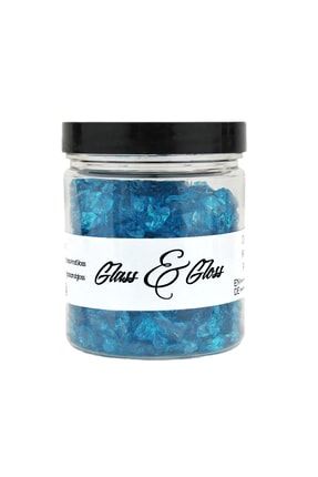 Glass & Gloss Epoksi Reçine Için Renkli Cam Kırıkları Turkuaz Renk 100 Gr 4 - 8 Mm Transparan_4/8_100gr