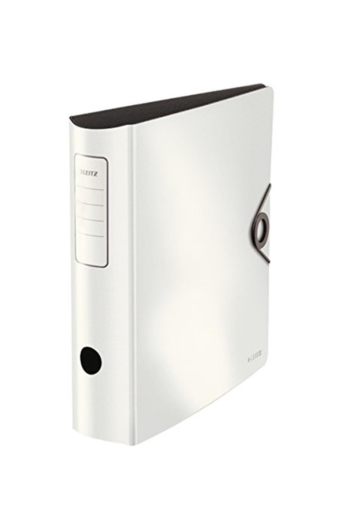 Leitz-180 °   Active Solid Wide Folder, White, A4, 82 mm Wide Round Back, with Elastic Band, 3