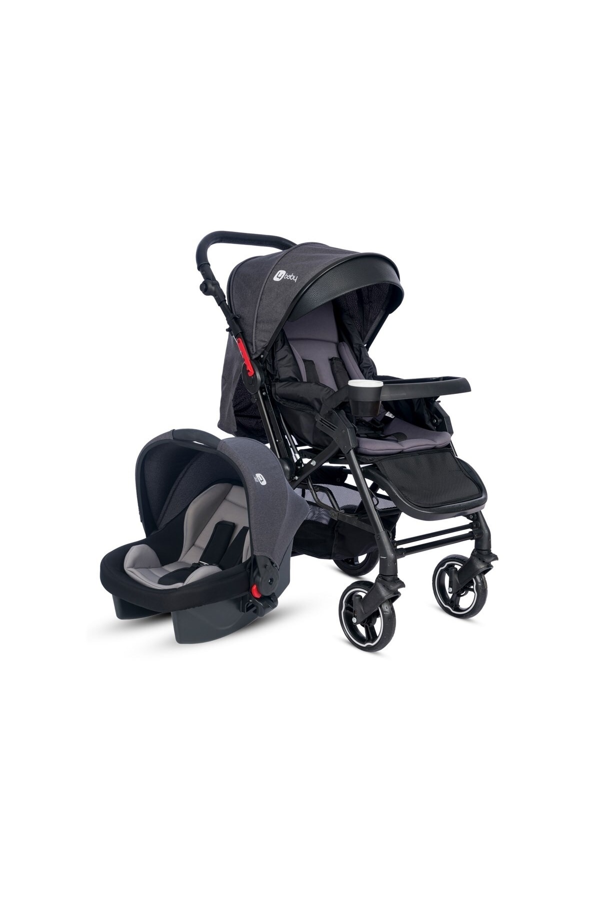 MUTLU BEBE 4 Baby Active Plus Black Çift Yönlü Travel Sistem Bebek Arabası
