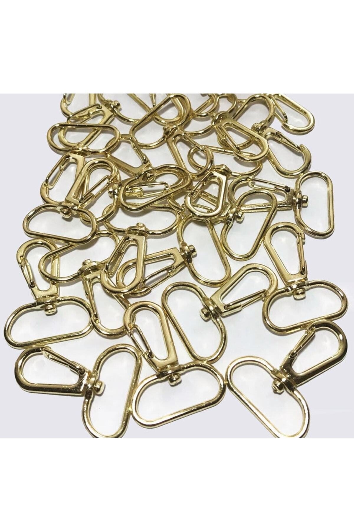 Gold Macrame Keychain Bracket 70 Pcs Wire Hook Clip Keychain Ring