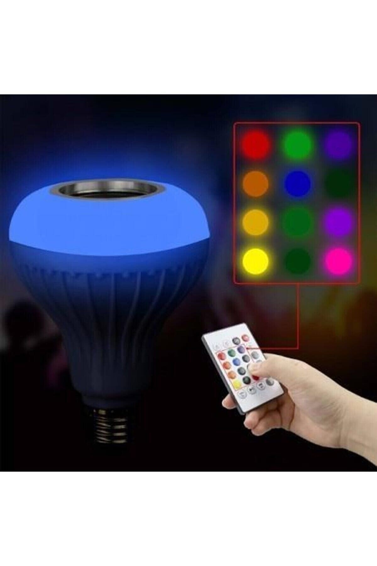 Rgb Dekor Bluetooth Hoparlörlü Kumandalı Rgb Akıllı Led Ampul 16 Renk Bluetooth Ampulü Rengarenk 6