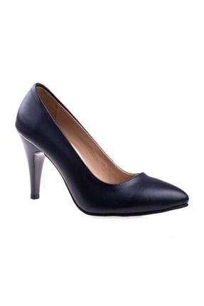 Kadın Suni Deri 9 cm Lacivert Klasik Ayakkabı TX65B2C1292392