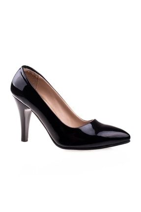 Kadın Siyah Rugan Klasik Topuklu Ayakkabı TX65B2C1292389