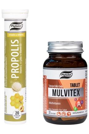 Propolis Efervesan Tablet - 20 Adet & Mulvitex Multivitamin - 30 Tablet PHYTDFCLLGNTBLT-44