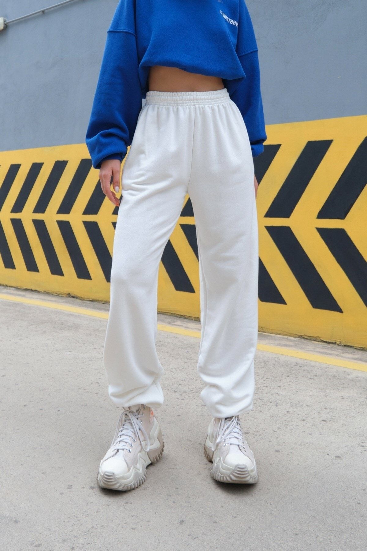 opc fashion Women s Oversize White High Waist Fleece Full Winter