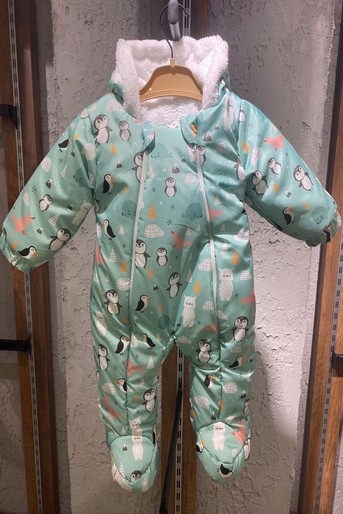 POD UM G Y M New Cute Penguin Patterned Welsoft Cosmonaut Jumpsuit