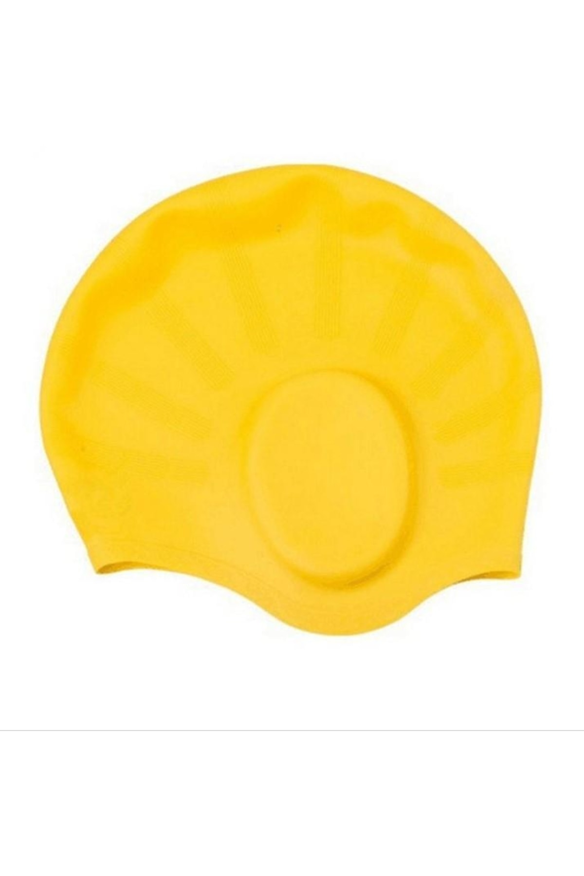 eleven market Sarı Silikon Renkli Bone Düz Renk Kulaklı Slikon Bone