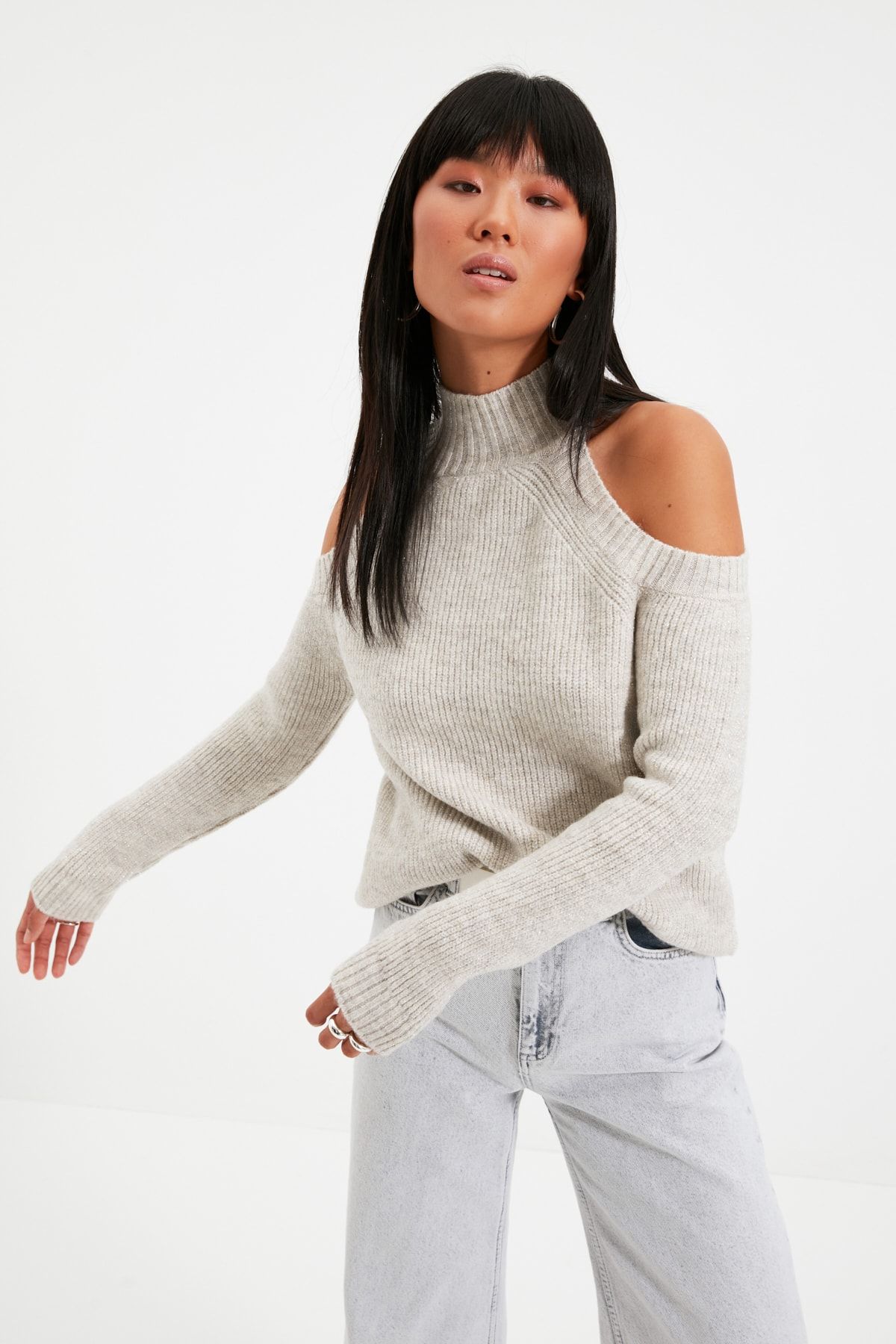 Trendyol Collection-Strickpullover mit Steindetails und Ausschnitten – TWOAW20XS0006 5