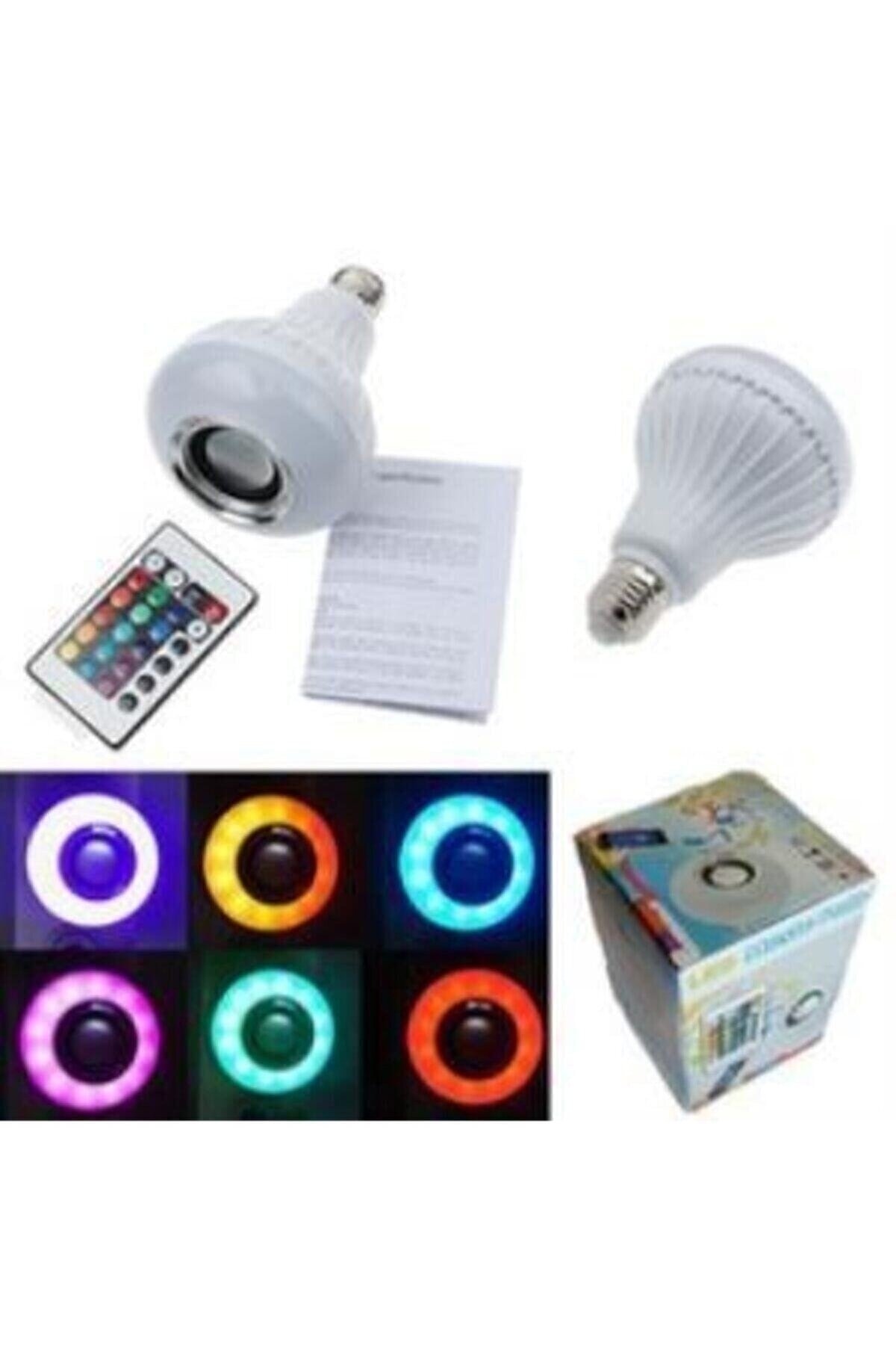 Rgb Dekor Bluetooth Hoparlörlü Kumandalı Rgb Akıllı Led Ampul 16 Renk Bluetooth Ampulü Rengarenk 5
