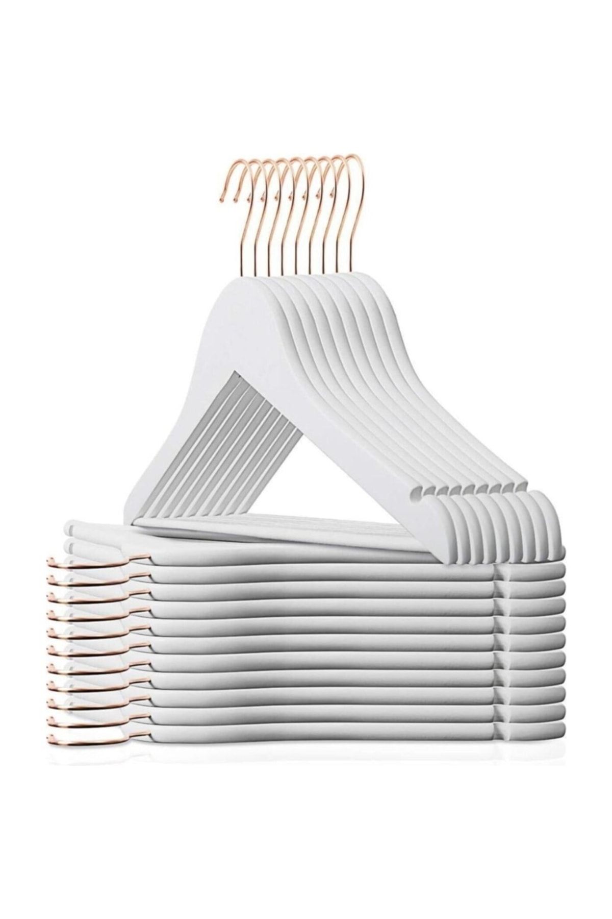 ALBAK Life Umerașe Cu Aspect Lemn 24 Bucăți Umerase Din Plastic - Alb - One Size