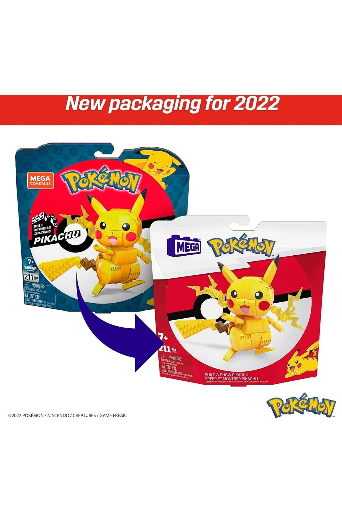 LEGO-Pokémon Mega Construx - Assorted Figures and Ideal Building Toy for Ages 6+ - Pikachu 5