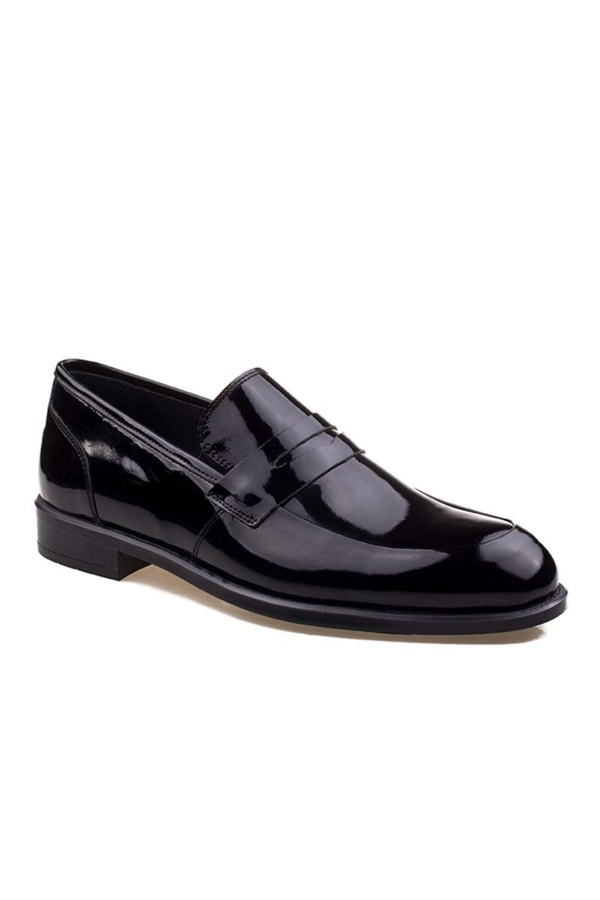 m2s Pantofi Clasici Negri Pentru Bărbați Din Piele Lăcuită Masculin - 42