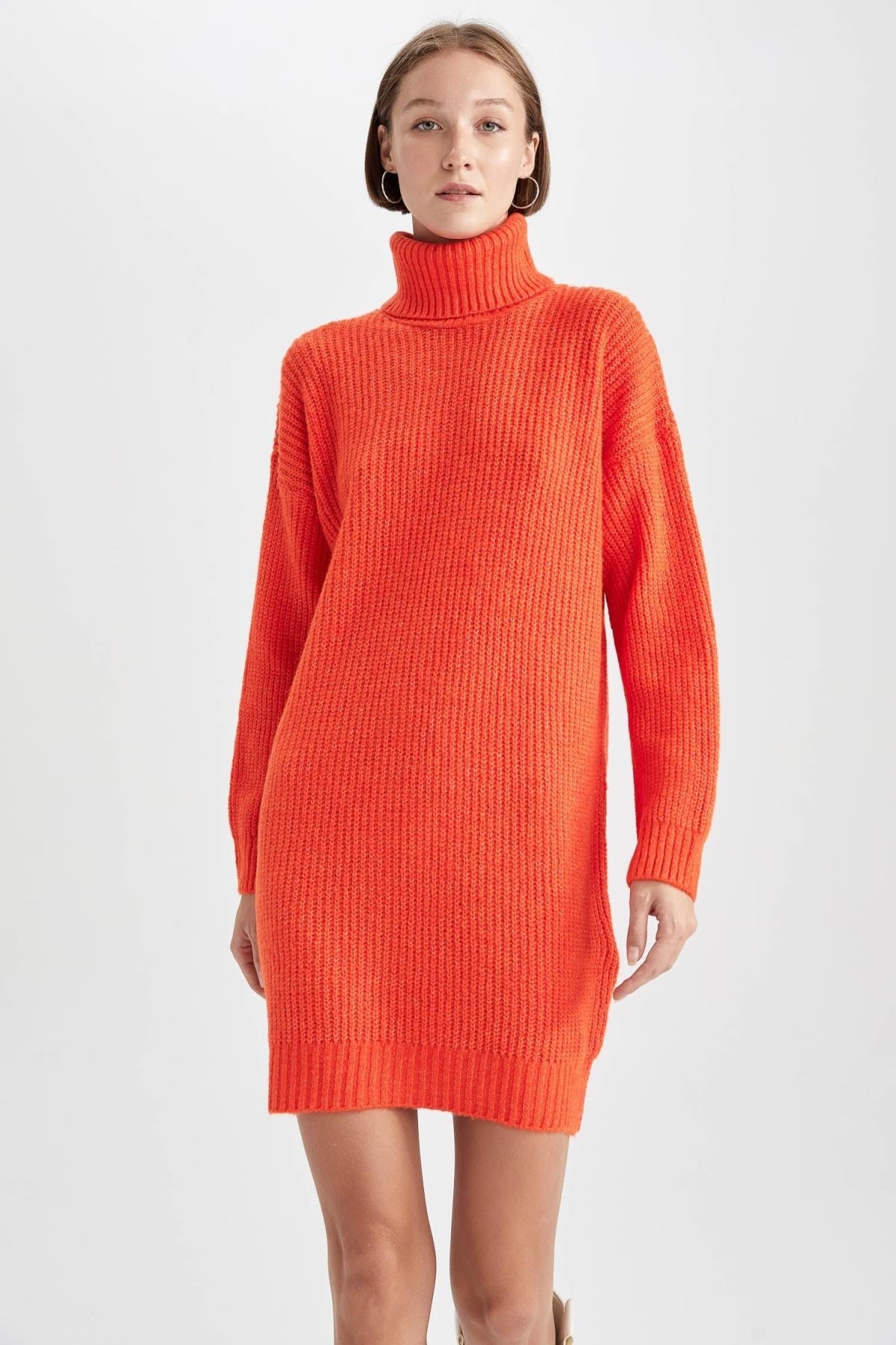 DeFacto Kleid Orange Basic Fast ausverkauft