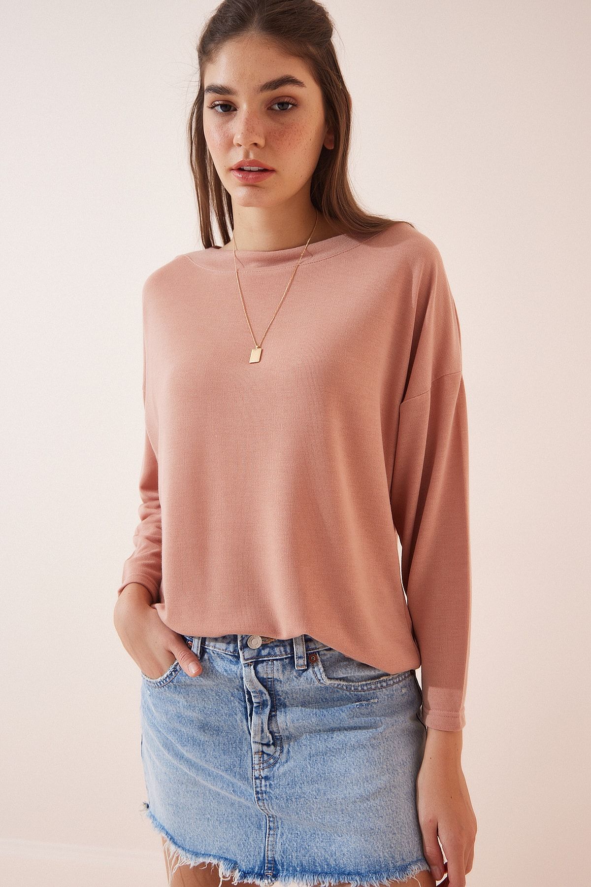 Happiness İstanbul Bluse Rosa Regular Fit Fast ausverkauft