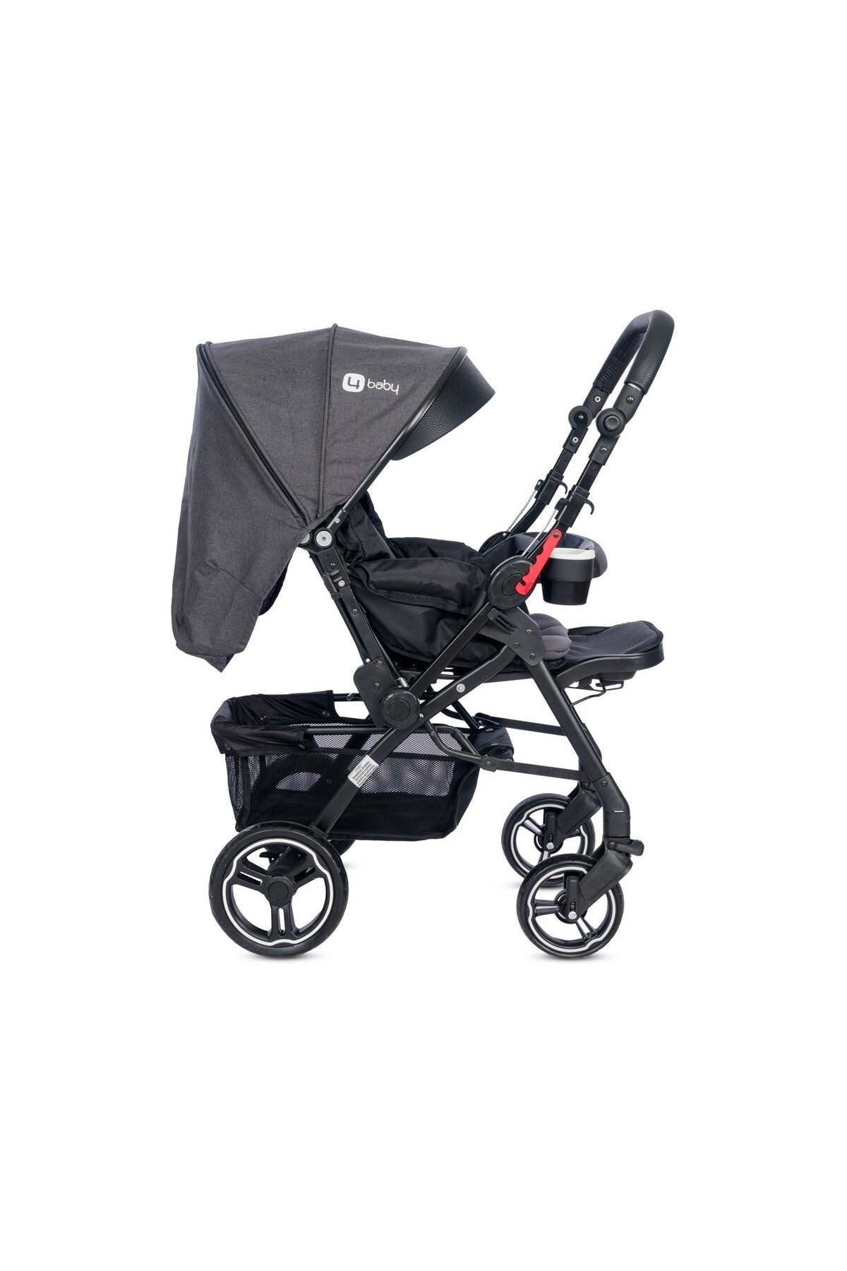 MUTLU BEBE 4 Baby Active Plus Black Çift Yönlü Travel Sistem Bebek Arabası OH10792