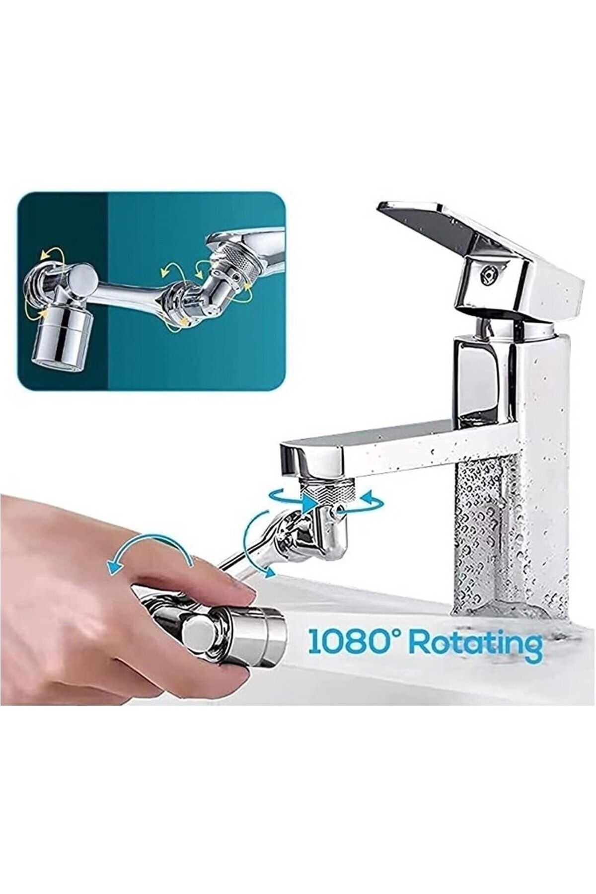 Hansel-Practical Chrome 1080 Degree Rotatable 2-Function Universal Aerator Faucet Spout Filter Faucet Head 2