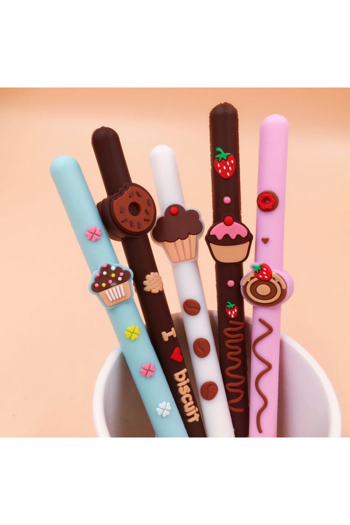 Şeker Ofisi Donut Çikolata Muhteşem Kokulu Jel Mürekkep Kalem Sevgiliye Hediye