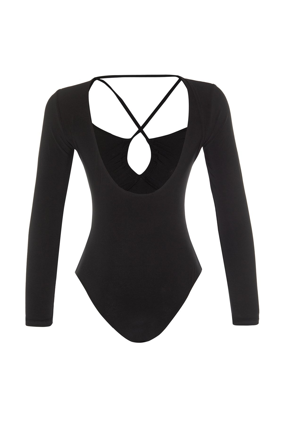 Trendyol Collection-Schwarzer Body mit Kragendetail TPRAW22BD0120 7
