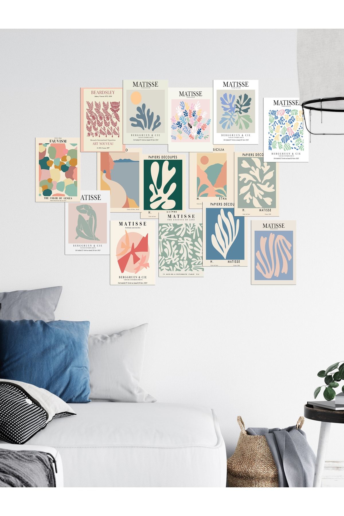 Postifull Modern Duvar Tablo Seti, Çerçevesiz, Duvar Poster Seti, 15 Adet Posterler, Renkli Ve Canlı Baskı UX10744