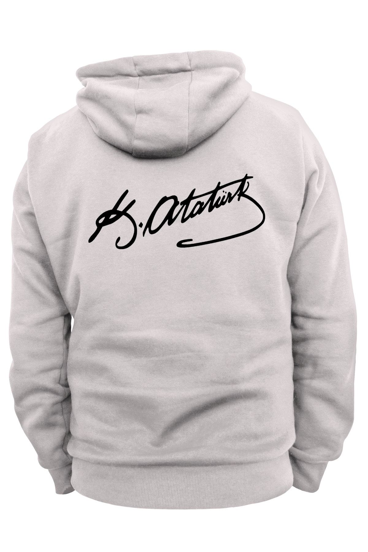 remonz Atatürk Signature Printed 3 Fire. 100% Bumbac, Fleece Pe Interior, Hanorac Foarte Gros Unisex - L