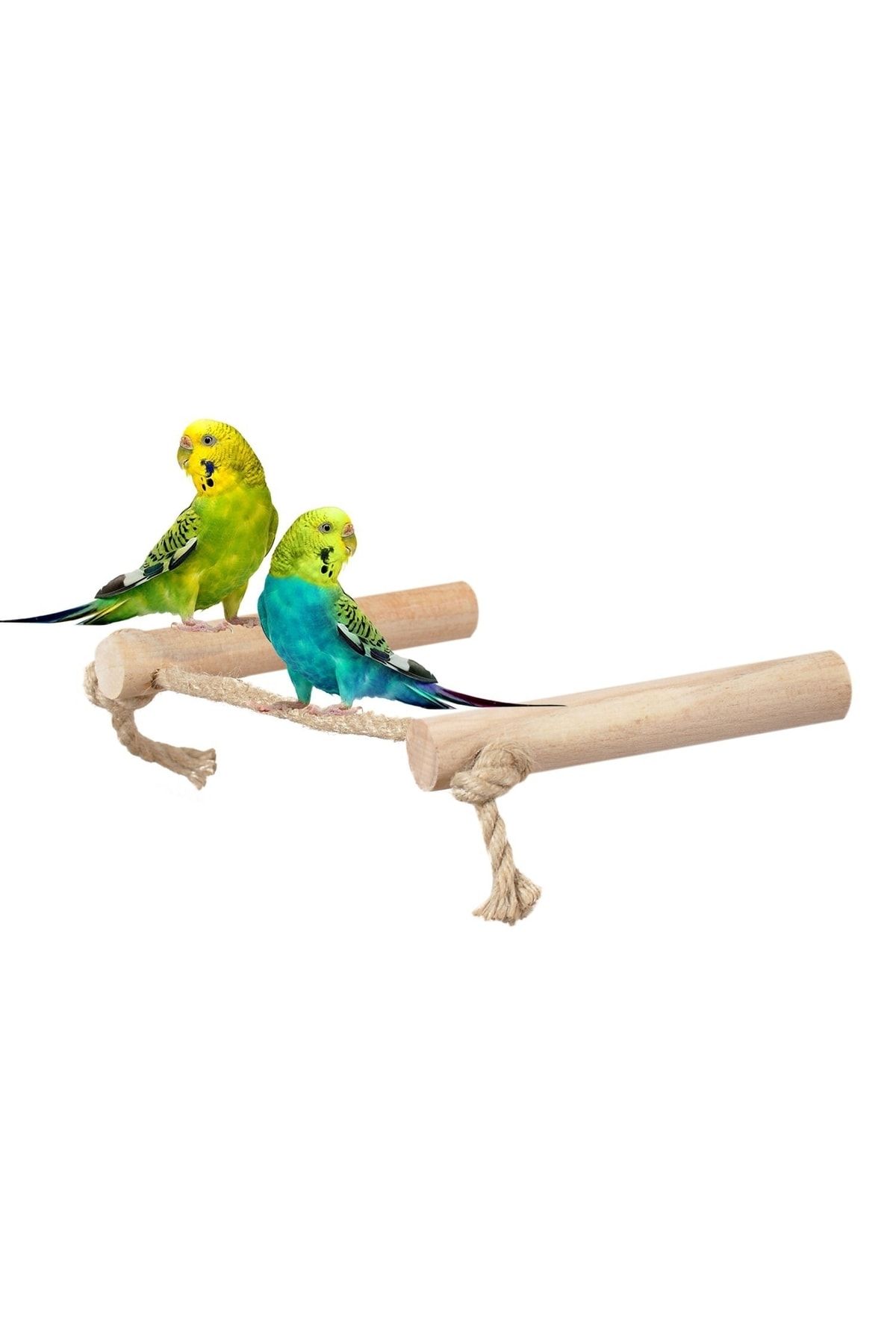 Ağaç Ipli Kuş Tüneği Jüt Halatlı Tünek 2 Li Set Boy 15 Cm Çap 20 Mm