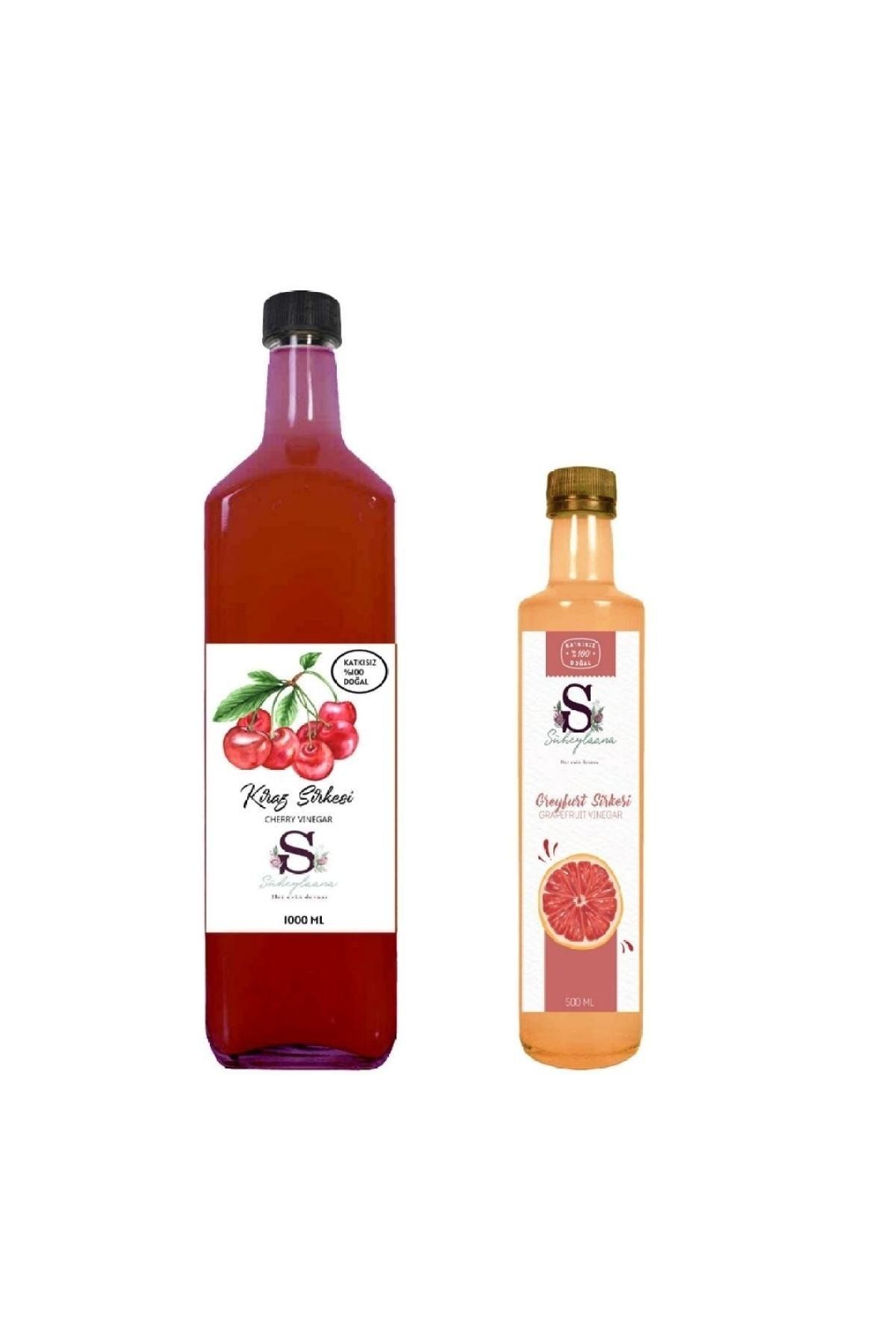 Doğal Kiraz Sirkesi 1000 Ml - Doğal Greyfurt Sirkesi 500 Ml
