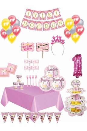 1 Yaş Prenses Doğum Günü Parti Seti 8 Kişilik sft10058