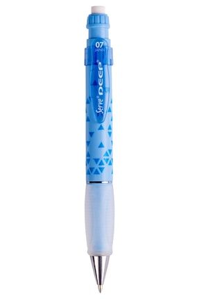 Deep Uçlu Kalem - Renkli Üçgen Baskılar - Gök Mavi SV-DEEPRUB