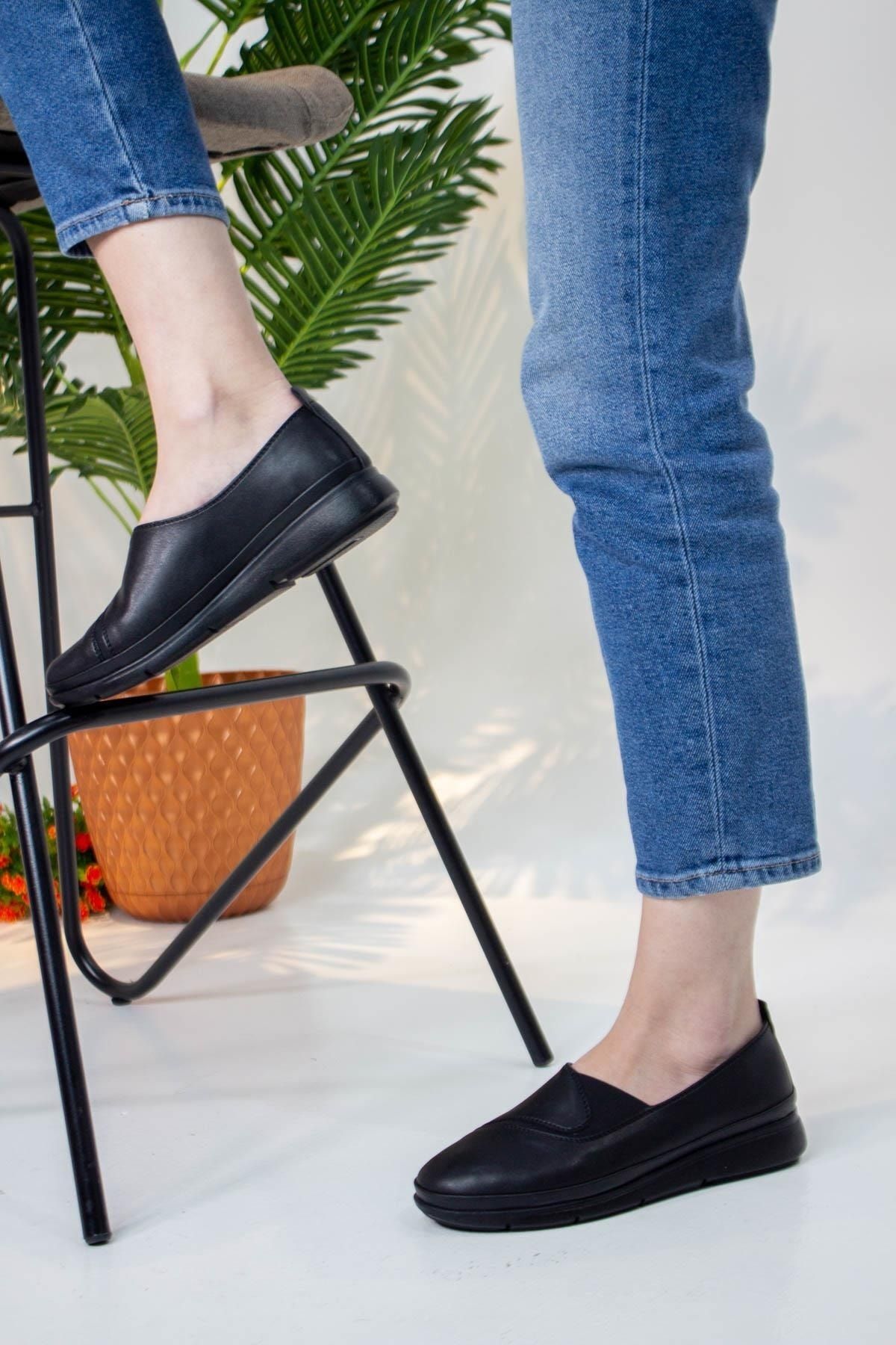 Moda Anna-Elastic Anatomical Leather Sole Women's Shoes 2015 Black 3
