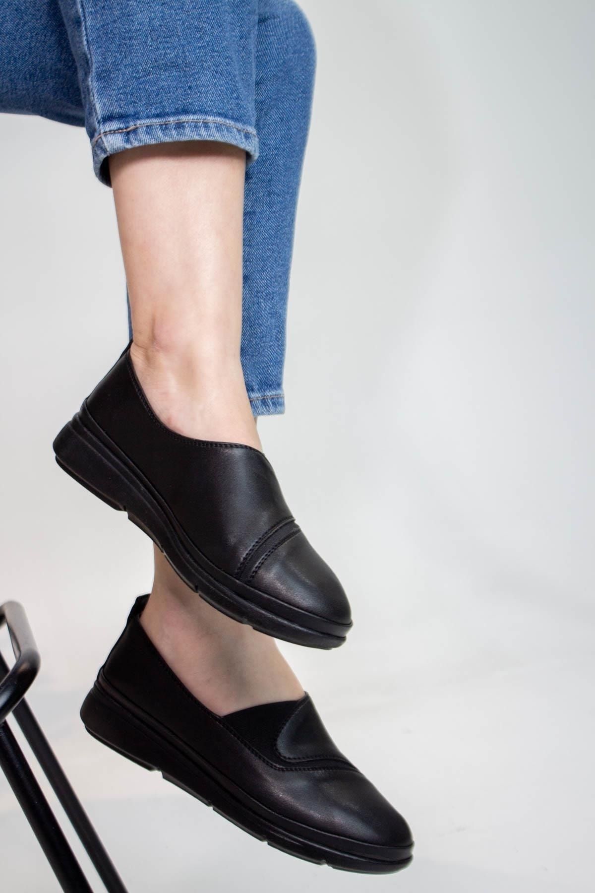 Moda Anna-Elastic Anatomical Leather Sole Women's Shoes 2015 Black 6