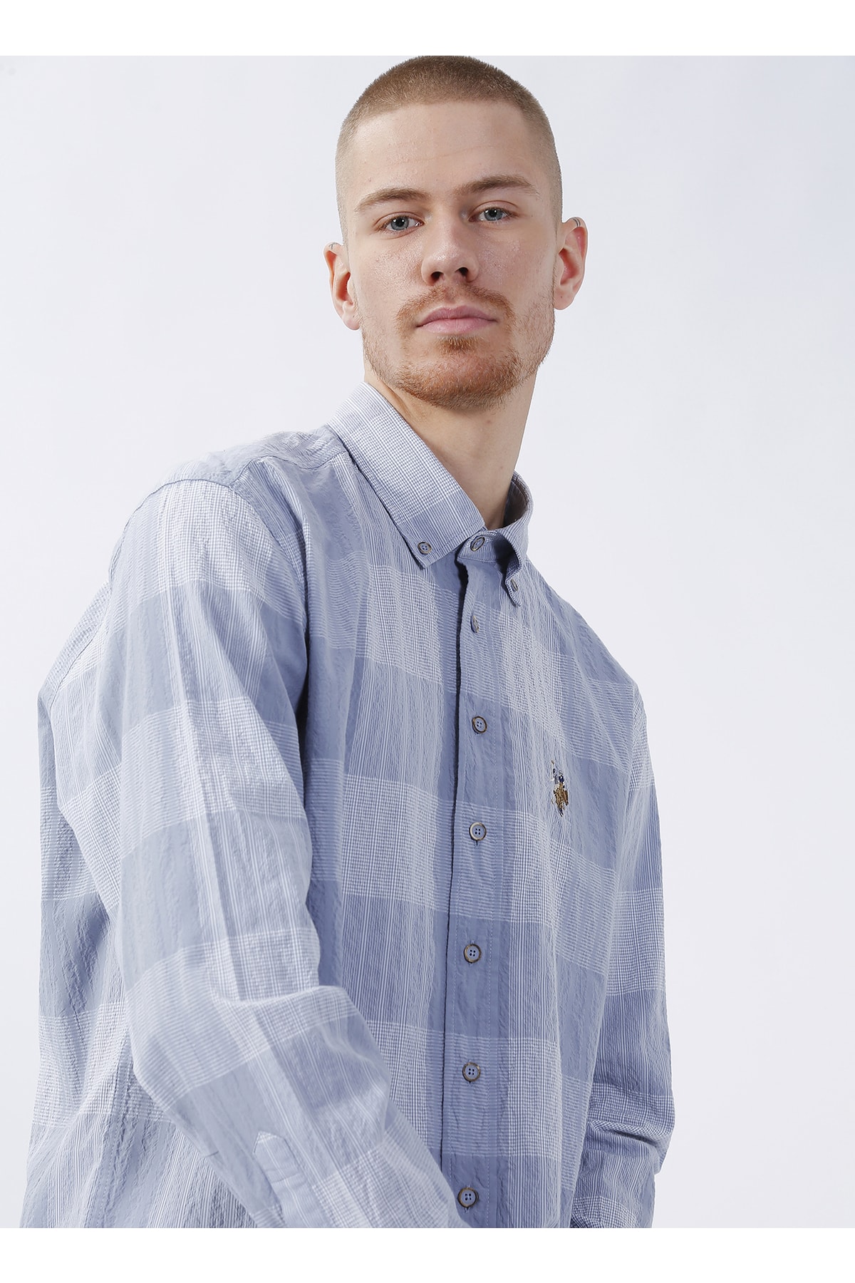 پیراهن مردانه خاکستری یو اس پولو | 5002967176 اورجینال - تصویر 2