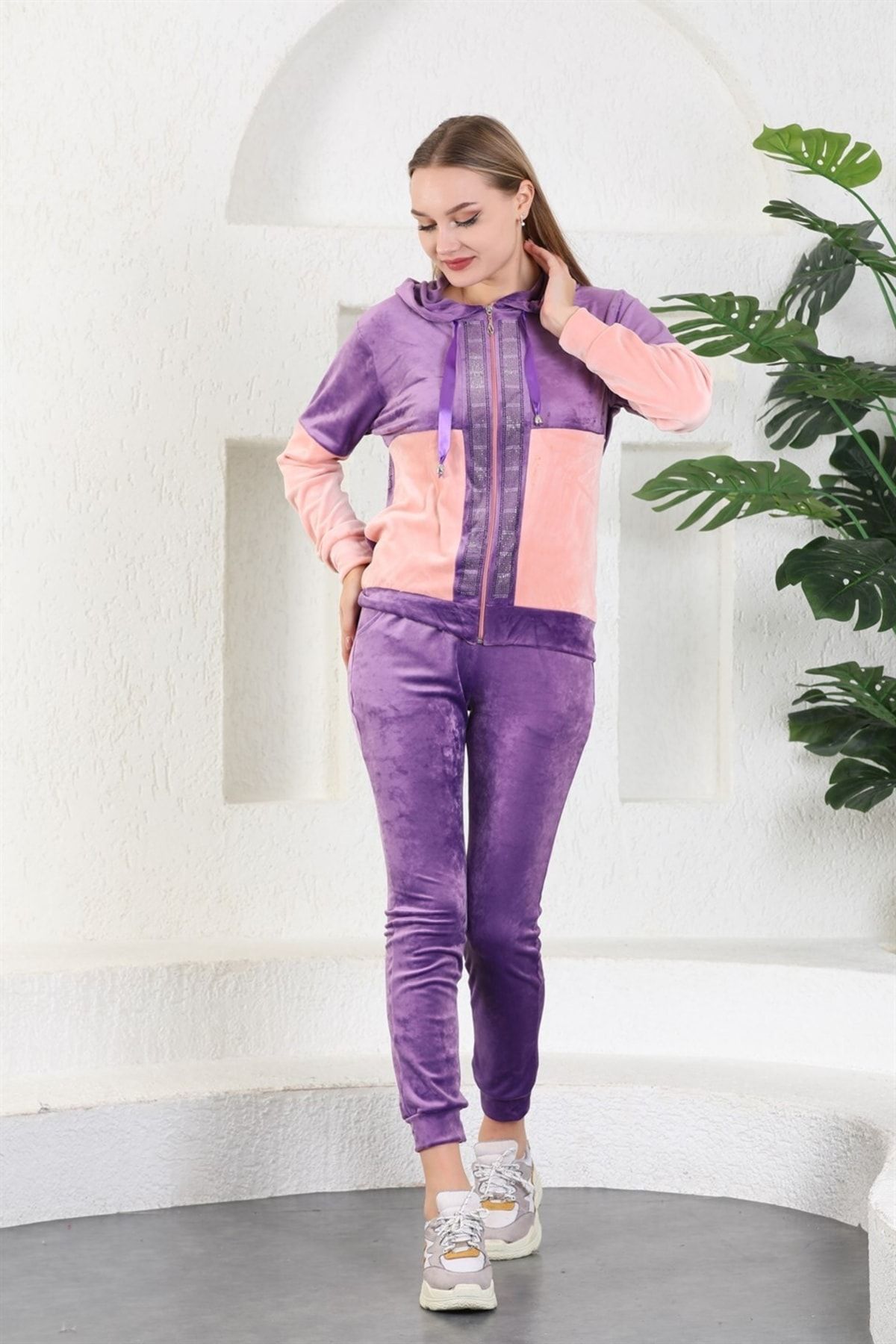 Lilac velour 2025 tracksuit