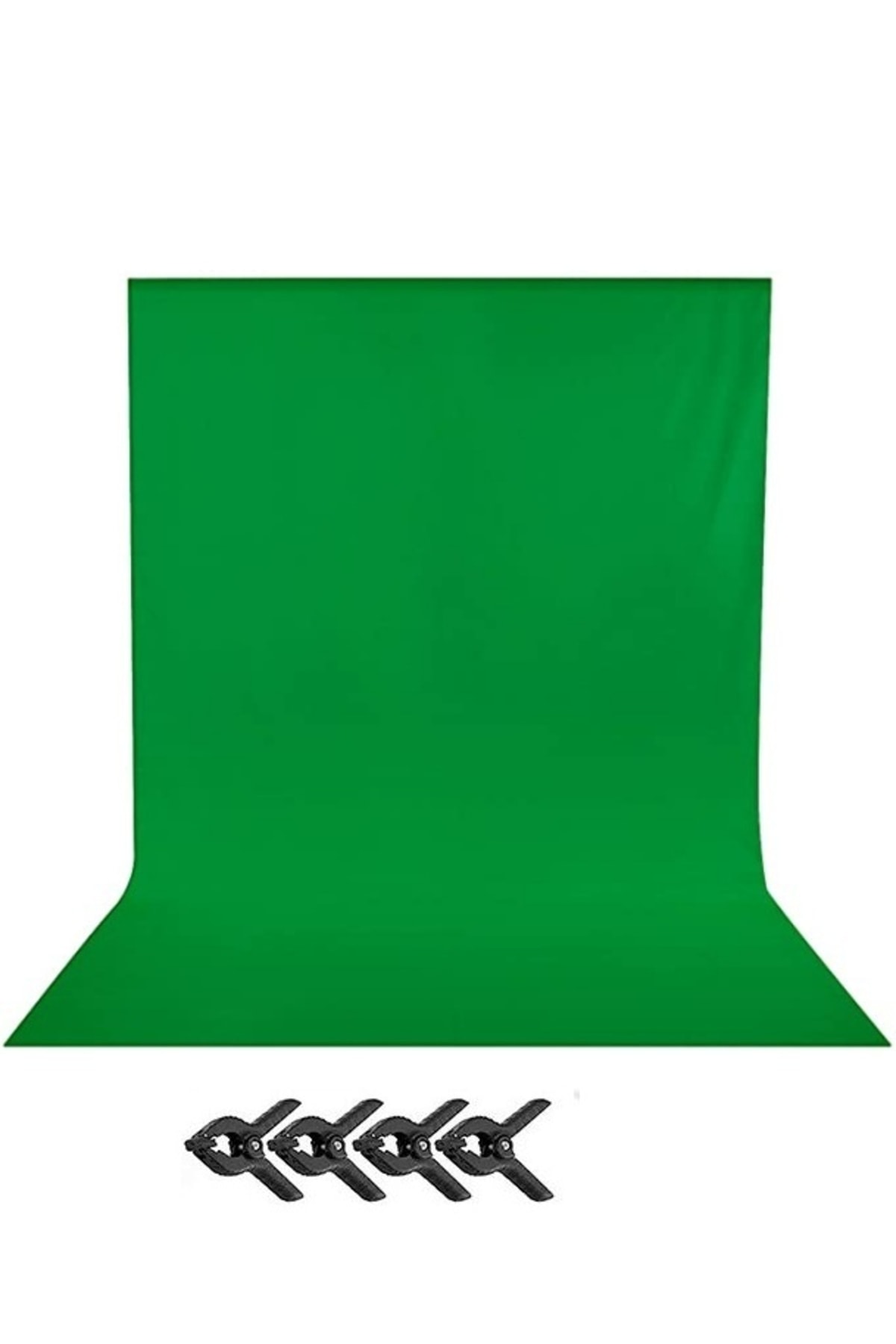 Green Screen Yeşil Fon Perde Chromakey Greenbox (2x4m)+4 Adet Mandal