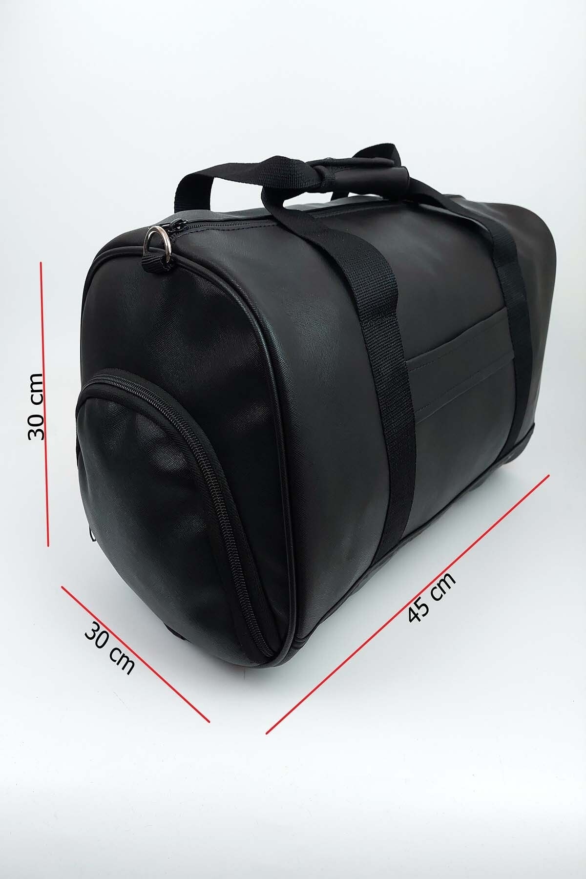 toxo  Siyah Unisex Deri Seyahat&fitness Bag&spor Çantası - Omuz & Askılı Yan Ayakkabı Bölmeli Spor Çantası - Görsel 2