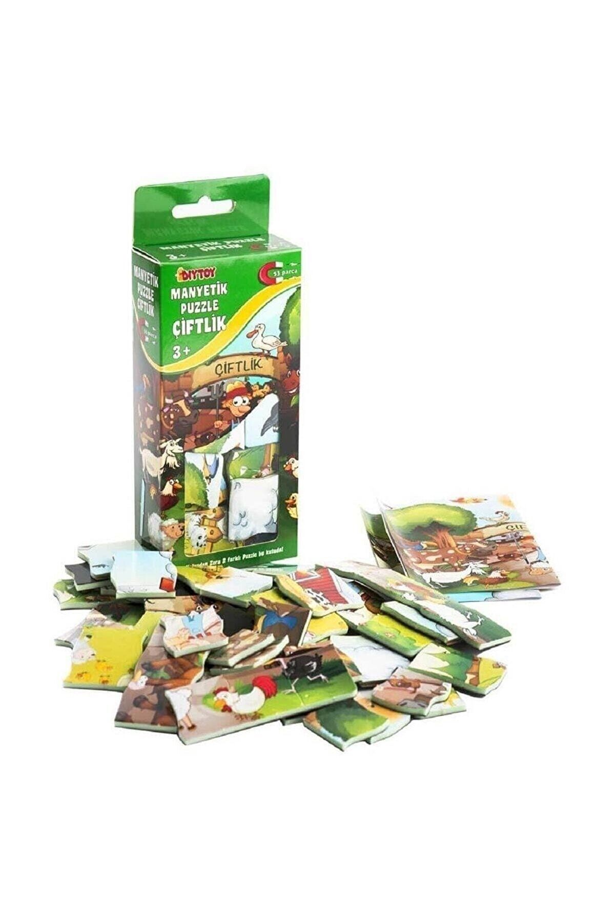 Manyetik Puzzle Çiftlik Mıknatıslı Aktivite Kartları Eğitici Set 3+ Yaş