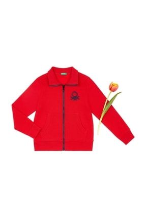 Kırmızı Erkek Çocuk Benetton Logo Sweatshirt 321933J68C5196-015