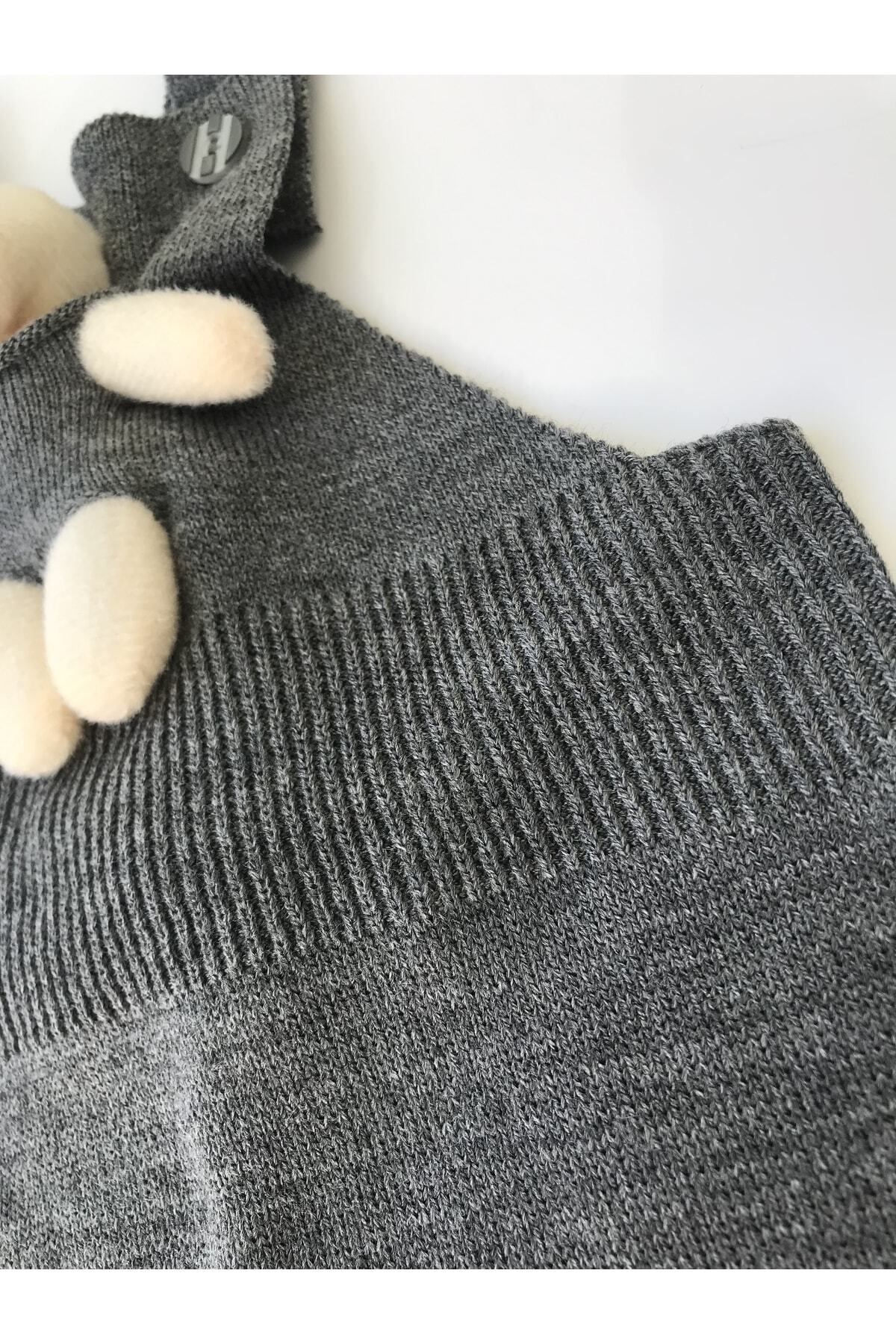 gogo bici Ayıcıklı Düğmeli Bebek Çocuk Triko Tayt Salopet fotoğrafı 4 (önizleme)