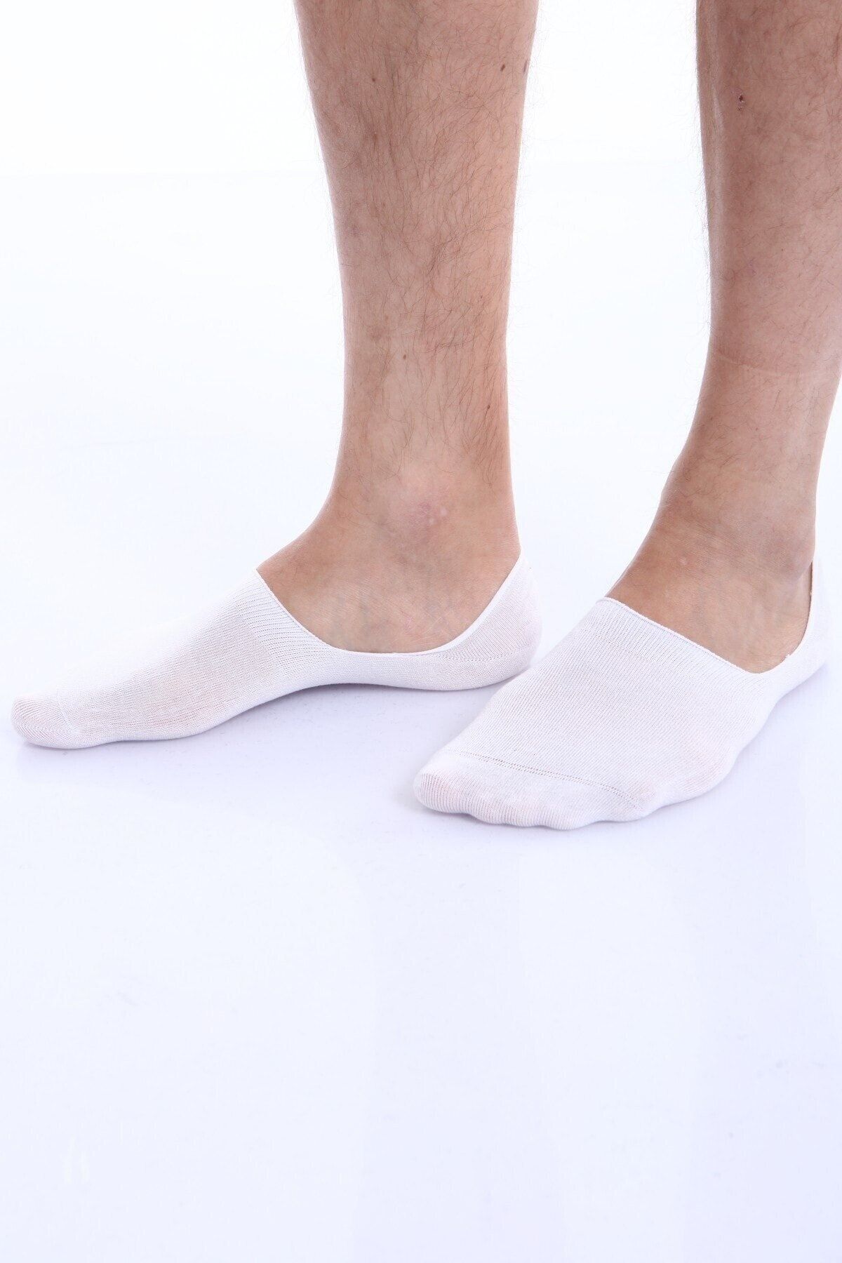 DORE Men's White Toe Seamless Non-Slip Silicone Modal Ballerina